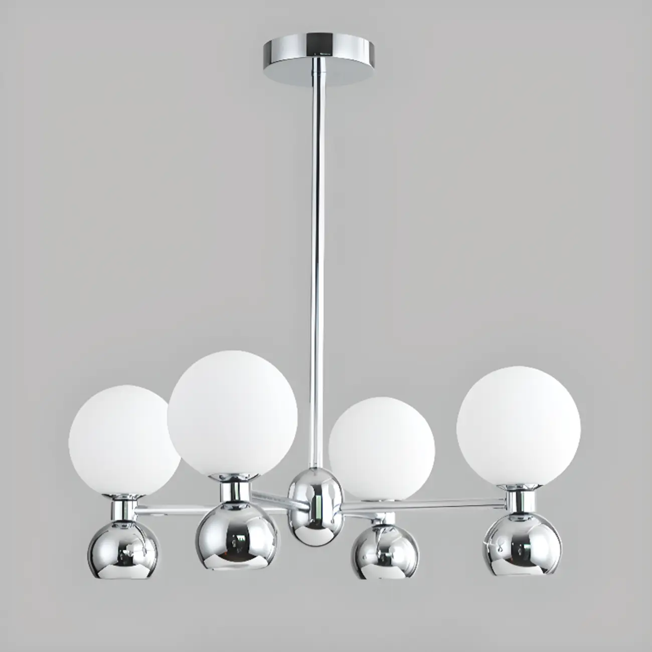Modern Style White Globe Chandelier with Metal Frame Image - 17 | homeyfad