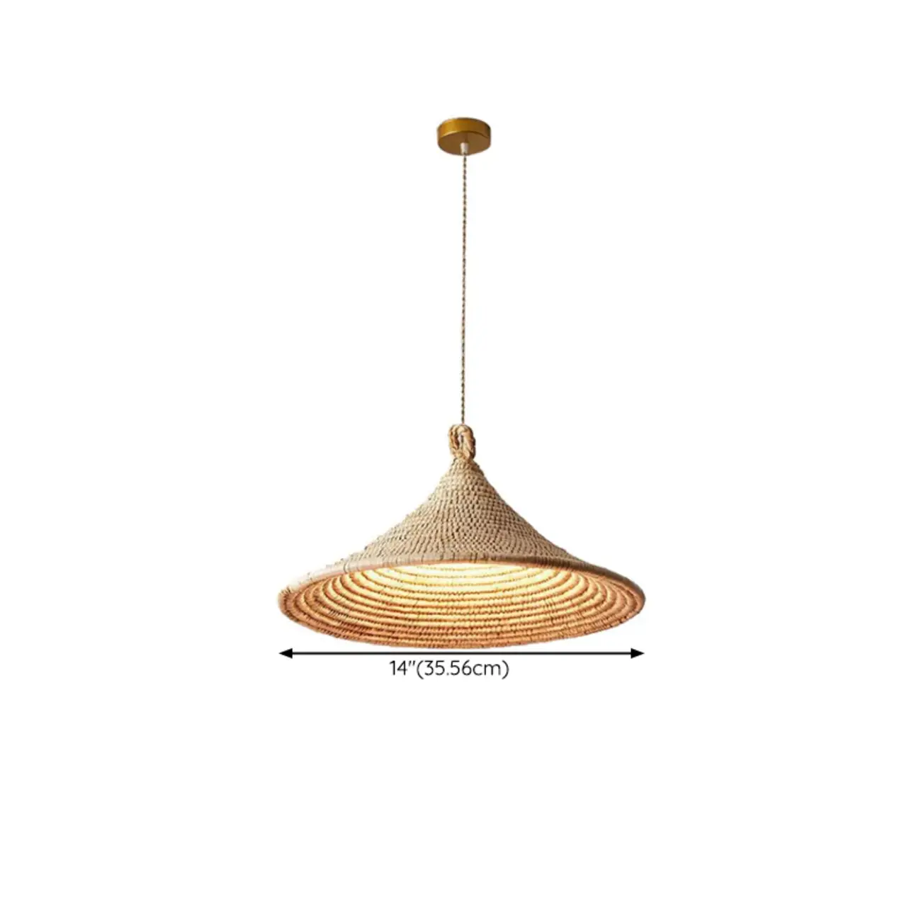 Southeast Asia Style Rattan Cone Pendant Lamp for Decor #size | homeyfad