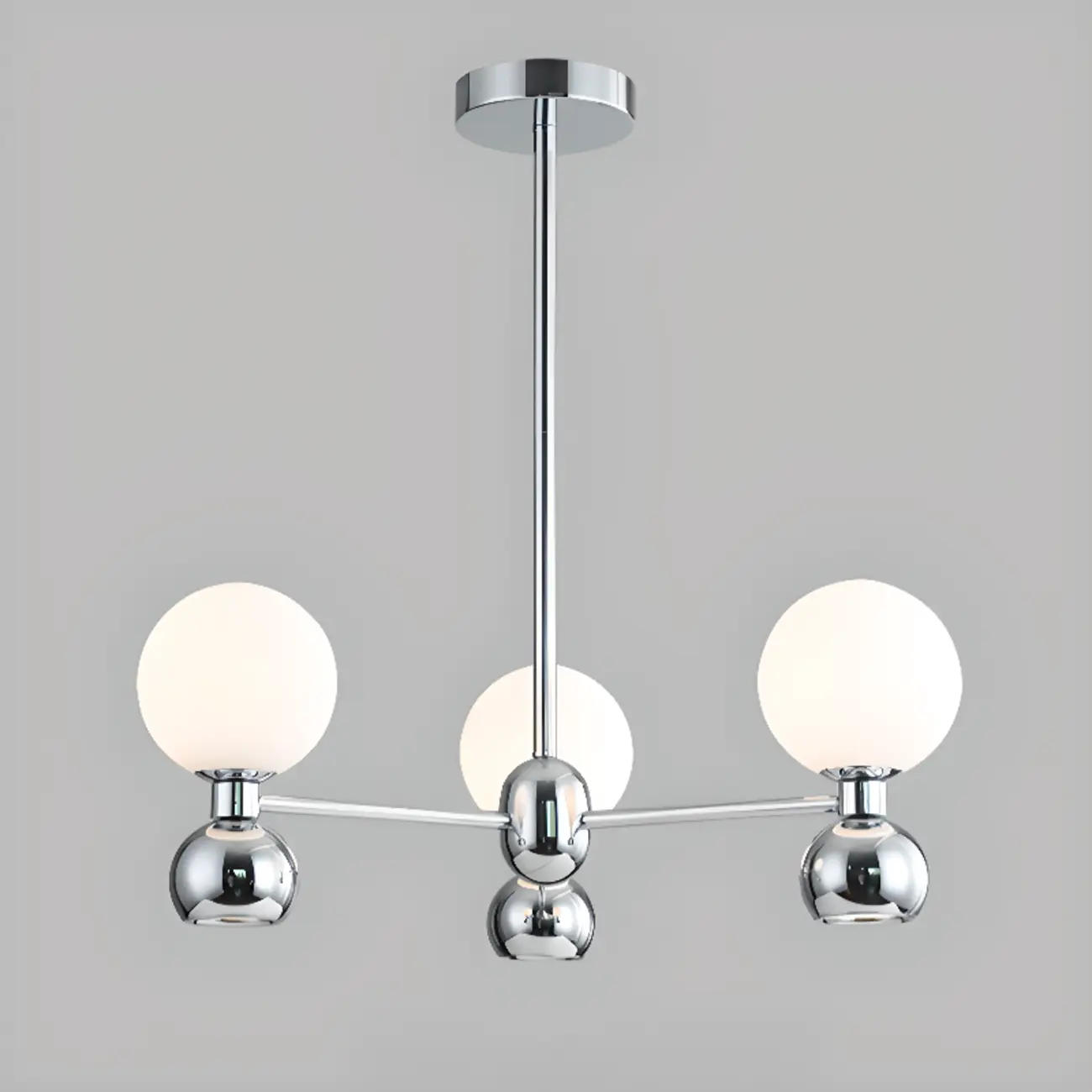 Modern Style White Globe Chandelier with Metal Frame Image - 18 | homeyfad
