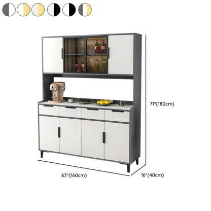 Modern Wooden Display Cabinet with Glass Doors Image - 30