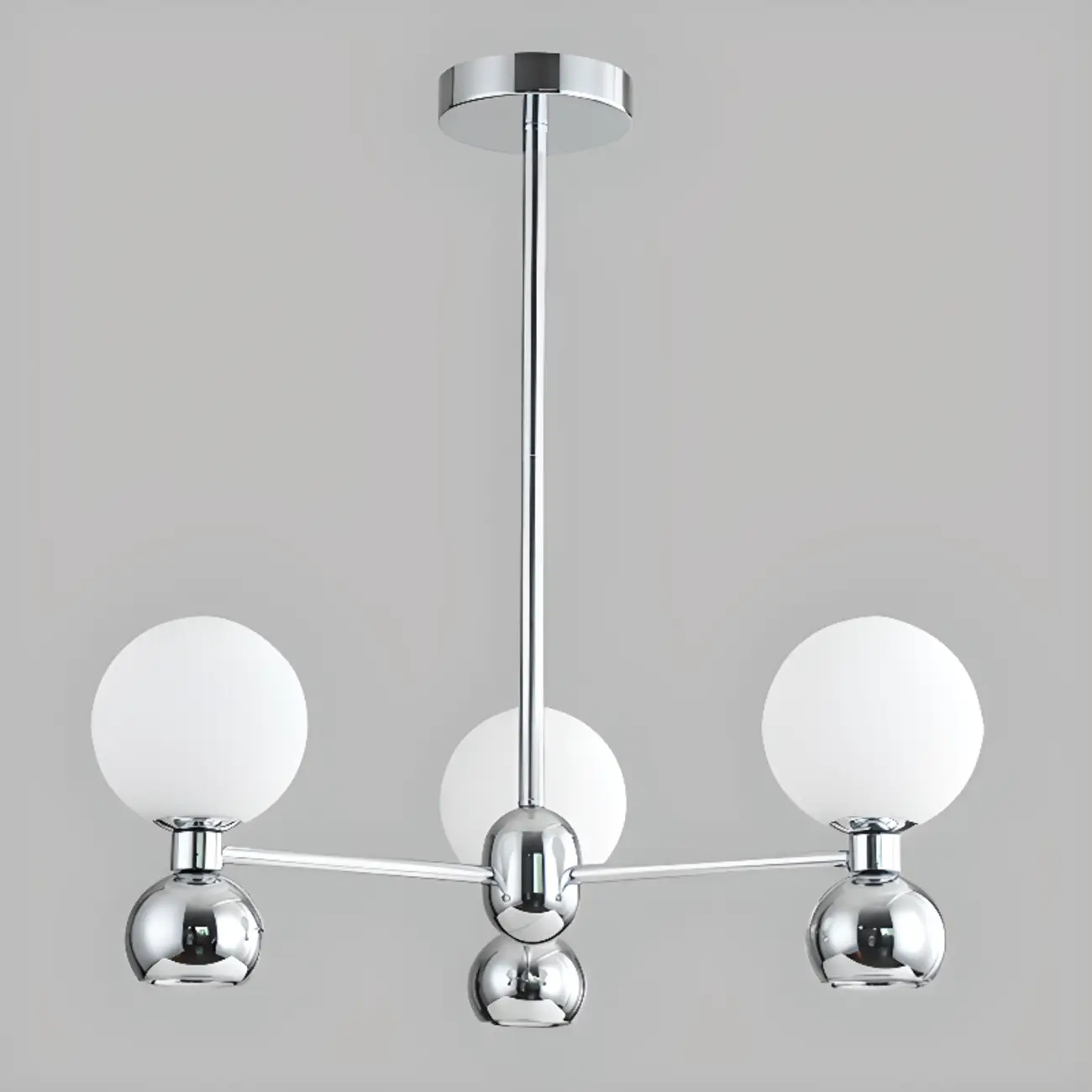Modern Style White Globe Chandelier with Metal Frame Image - 19 | homeyfad