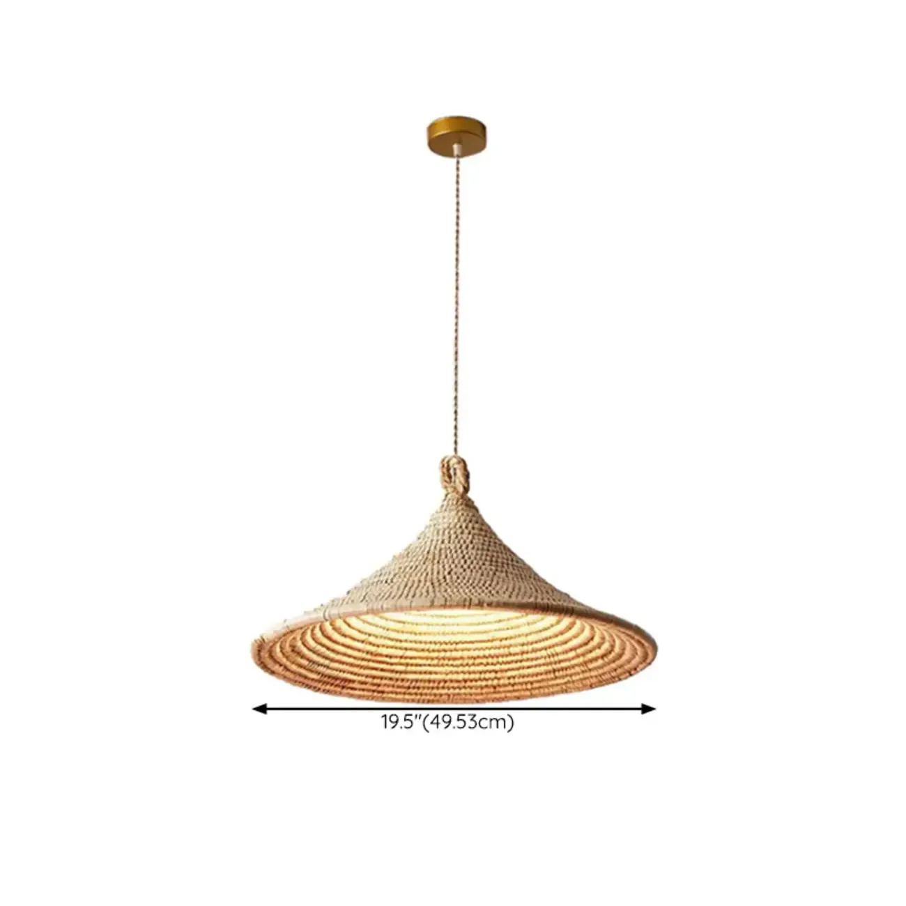 Southeast Asia Style Rattan Cone Pendant Lamp for Decor Image - 10