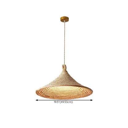 Southeast Asia Style Rattan Cone Pendant Lamp for Decor Image - 10