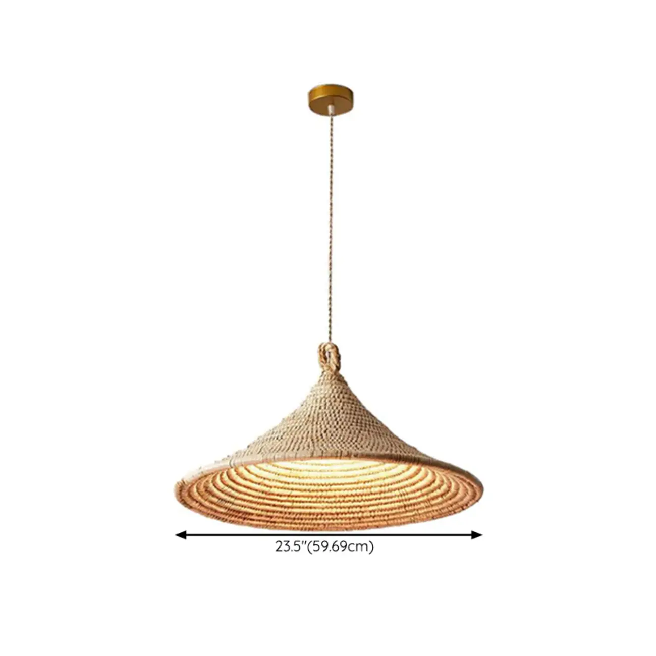 Southeast Asia Style Rattan Cone Pendant Lamp for Decor Image - 11 | homeyfad