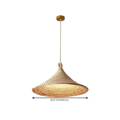 Southeast Asia Style Rattan Cone Pendant Lamp for Decor Image - 11