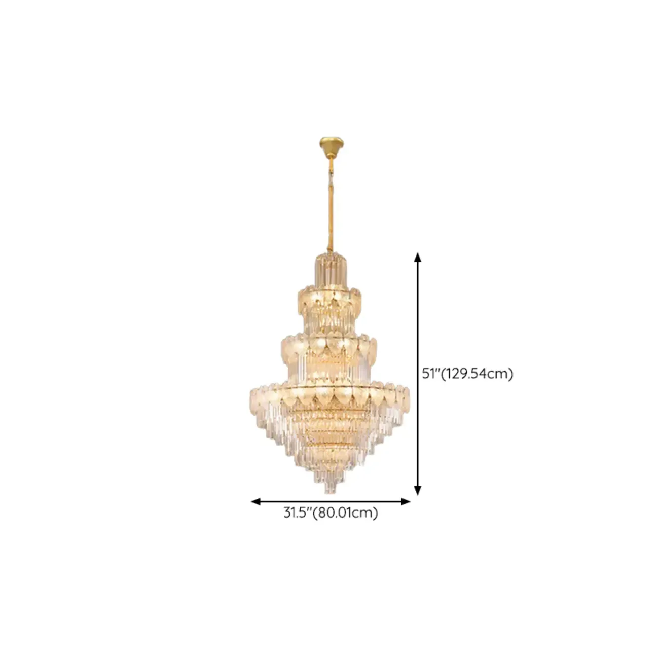 Luxury Crystal Round Chandelier with Elegant Tiered Design #size