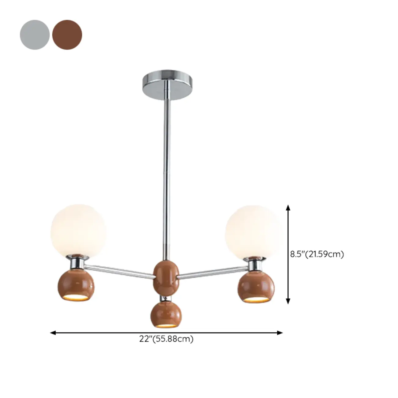 Modern Style White Globe Chandelier with Metal Frame #size | homeyfad