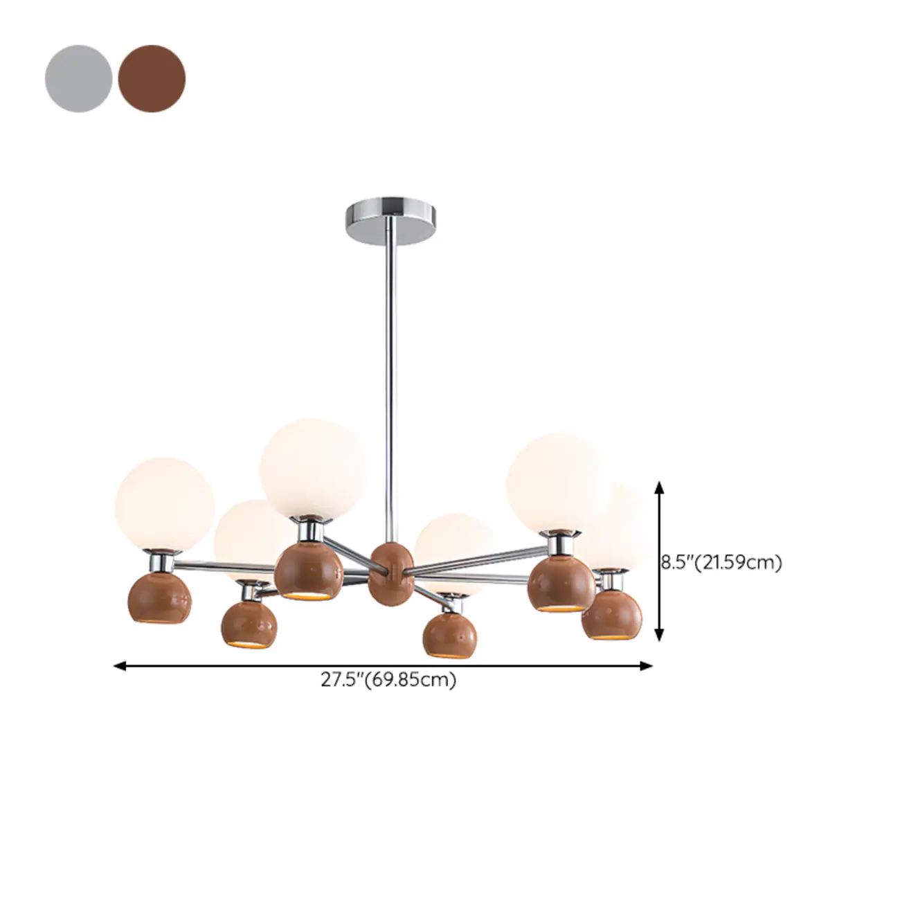Modern Style White Globe Chandelier with Metal Frame Image - 24 | homeyfad