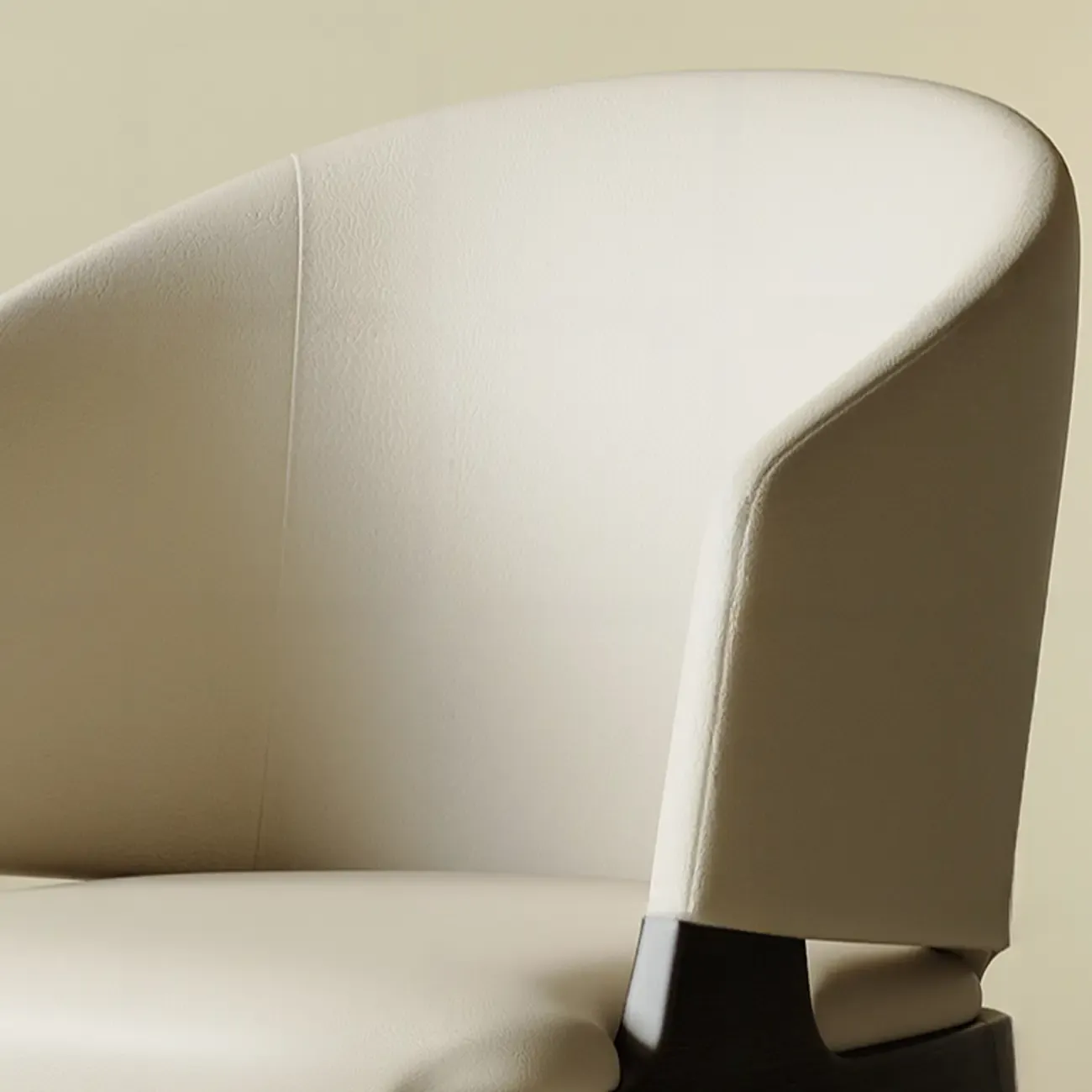 Contemporary Faux Leather Slop Arm Dining Chair Image - 14