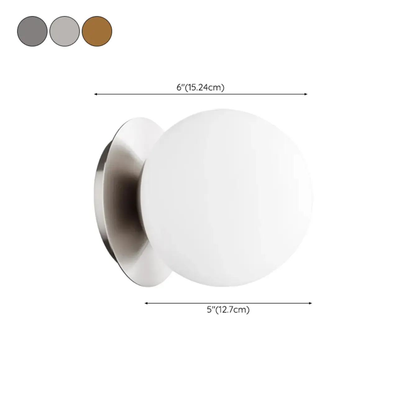 Modern Wall Mounted Vanity Lights with Unique Ball Design #size