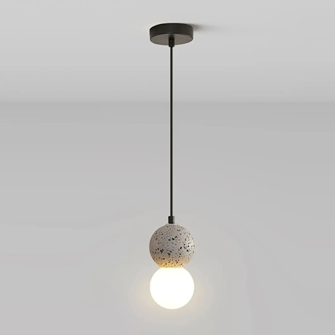 Contemporary Milky Glass Pendant Light with Beaded Detail for Home Decor. Image - 10