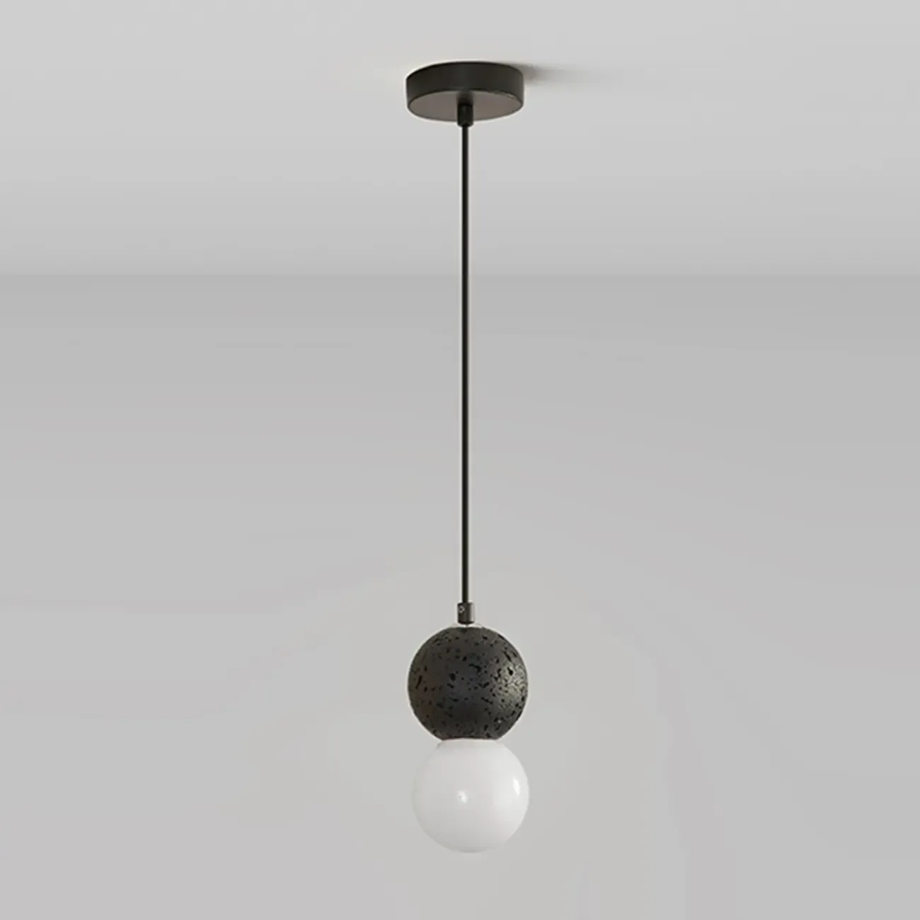 Contemporary Milky Glass Pendant Light with Beaded Detail for Home Decor. Image - 12
