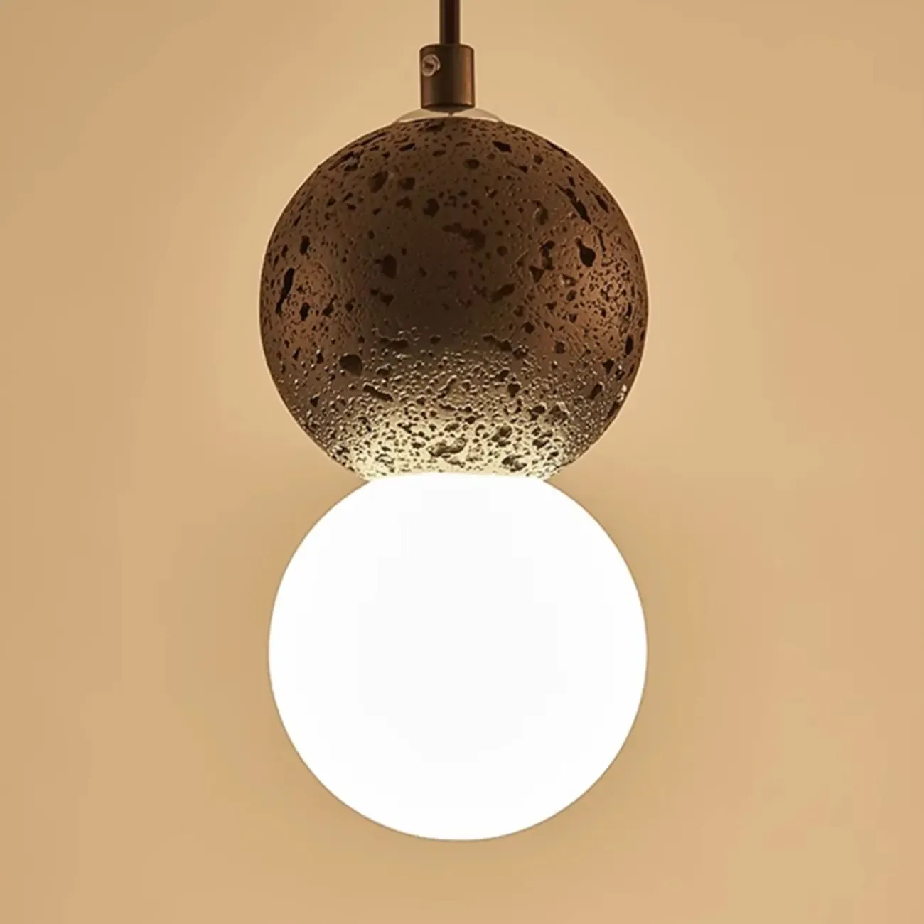 Contemporary Milky Glass Pendant Light with Beaded Detail for Home Decor. Image - 13
