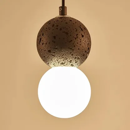 Contemporary Milky Glass Pendant Light with Beaded Detail for Home Decor. Image - 13