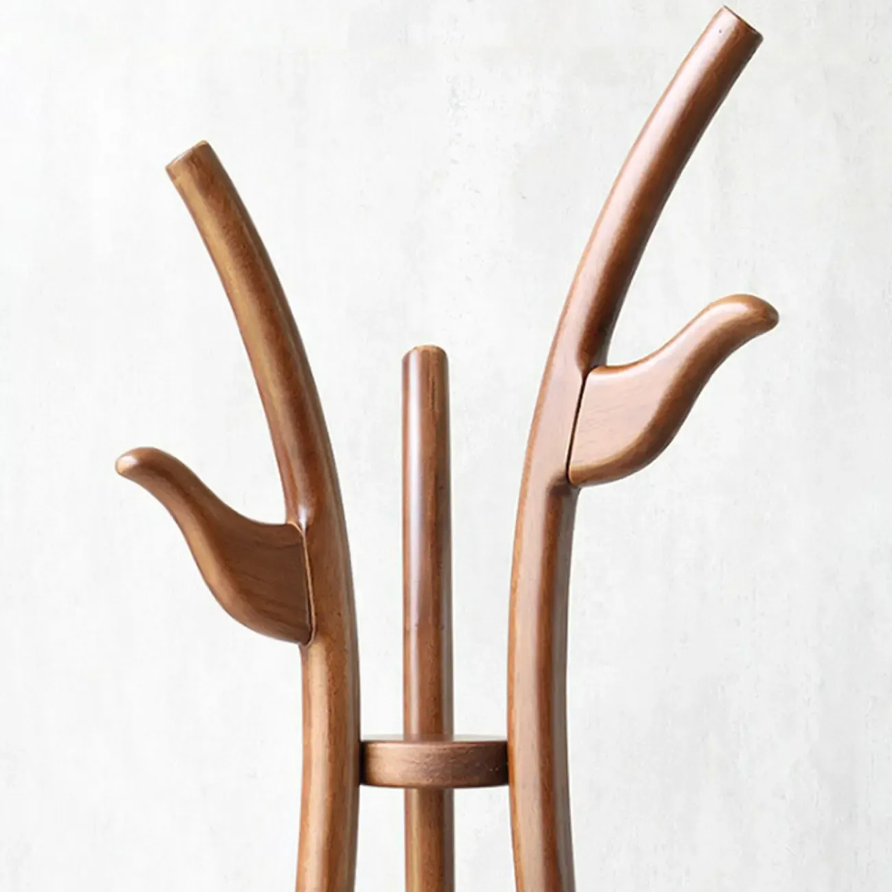 Modern Brown Freestanding Hall Tree with Hooks Image - 8