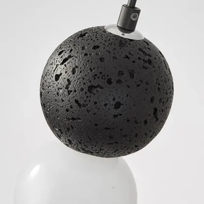 Contemporary Milky Glass Pendant Light with Beaded Detail for Home Decor. Image - 14
