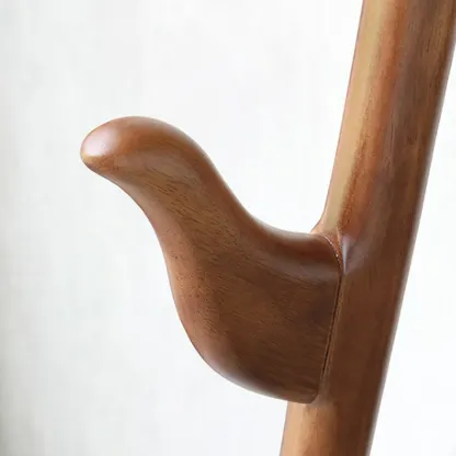 Modern Brown Freestanding Hall Tree with Hooks Image - 9
