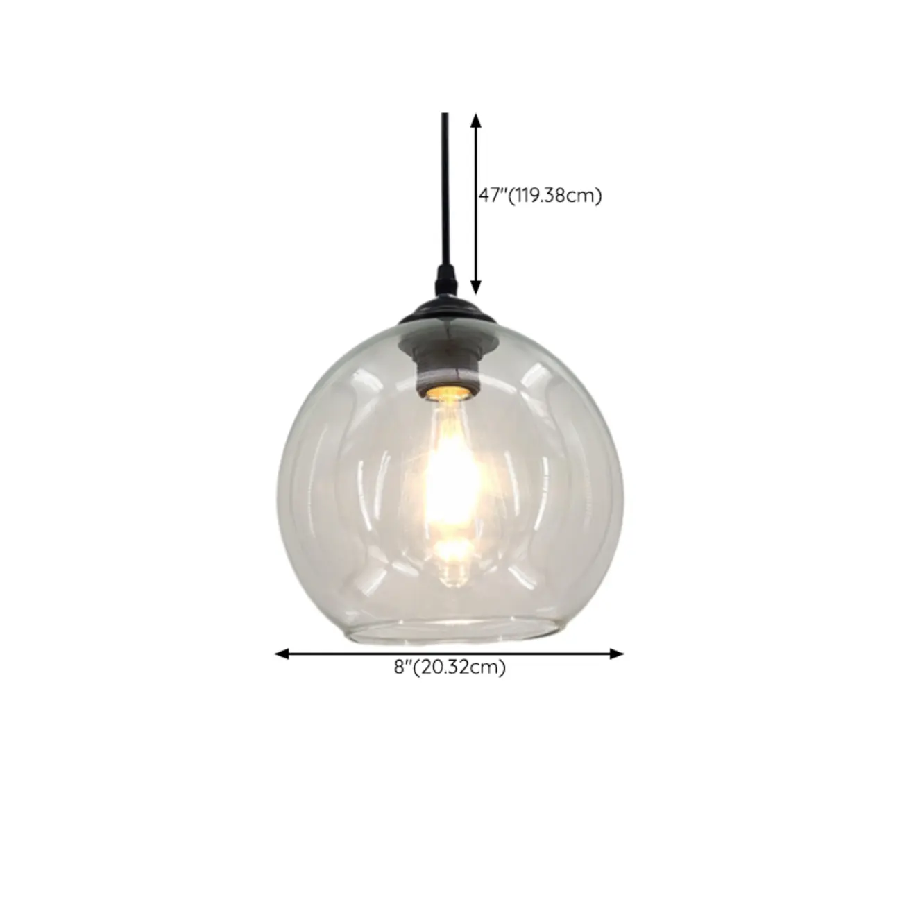 Nordic Smoky Glass Ball Shape Pendant Light for Living Room Image - 9 | homeyfad