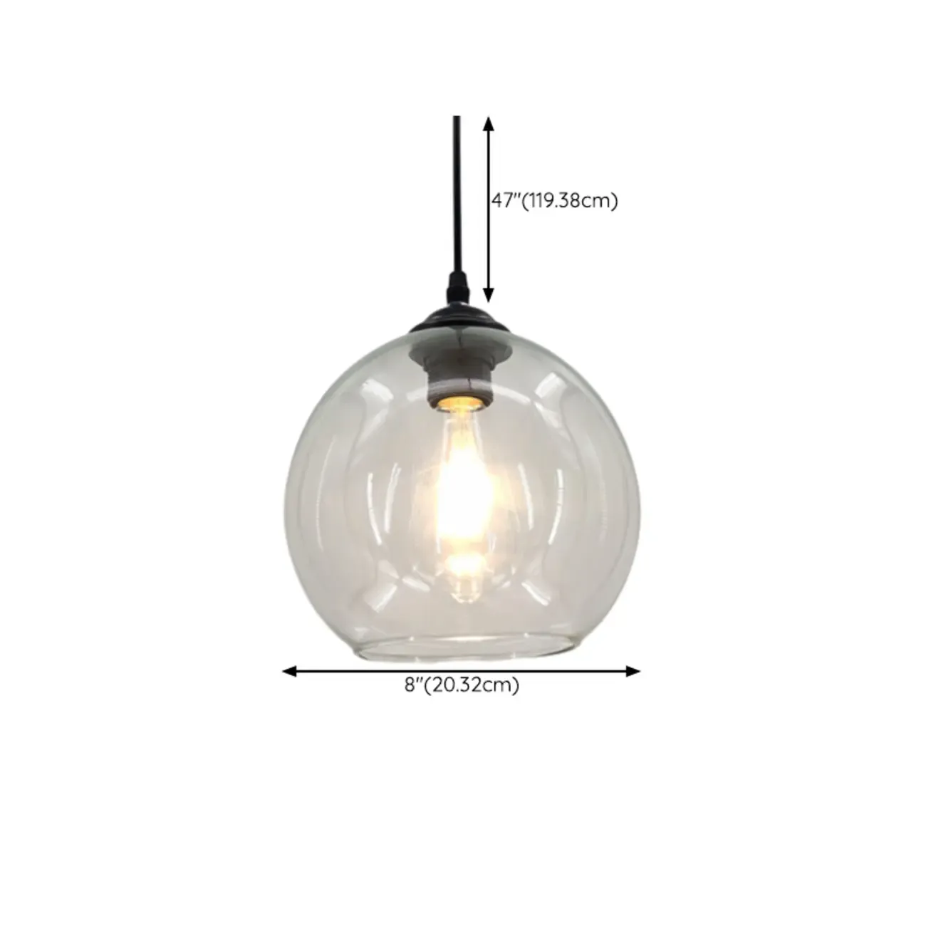 Nordic Smoky Glass Ball Shape Pendant Light for Living Room Image - 9