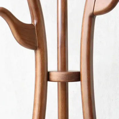 Modern Brown Freestanding Hall Tree with Hooks Image - 10