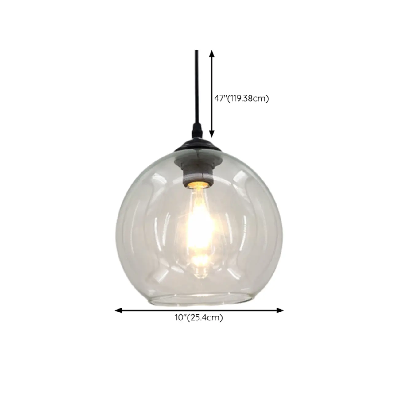 Nordic Smoky Glass Ball Shape Pendant Light for Living Room Image - 10 | homeyfad