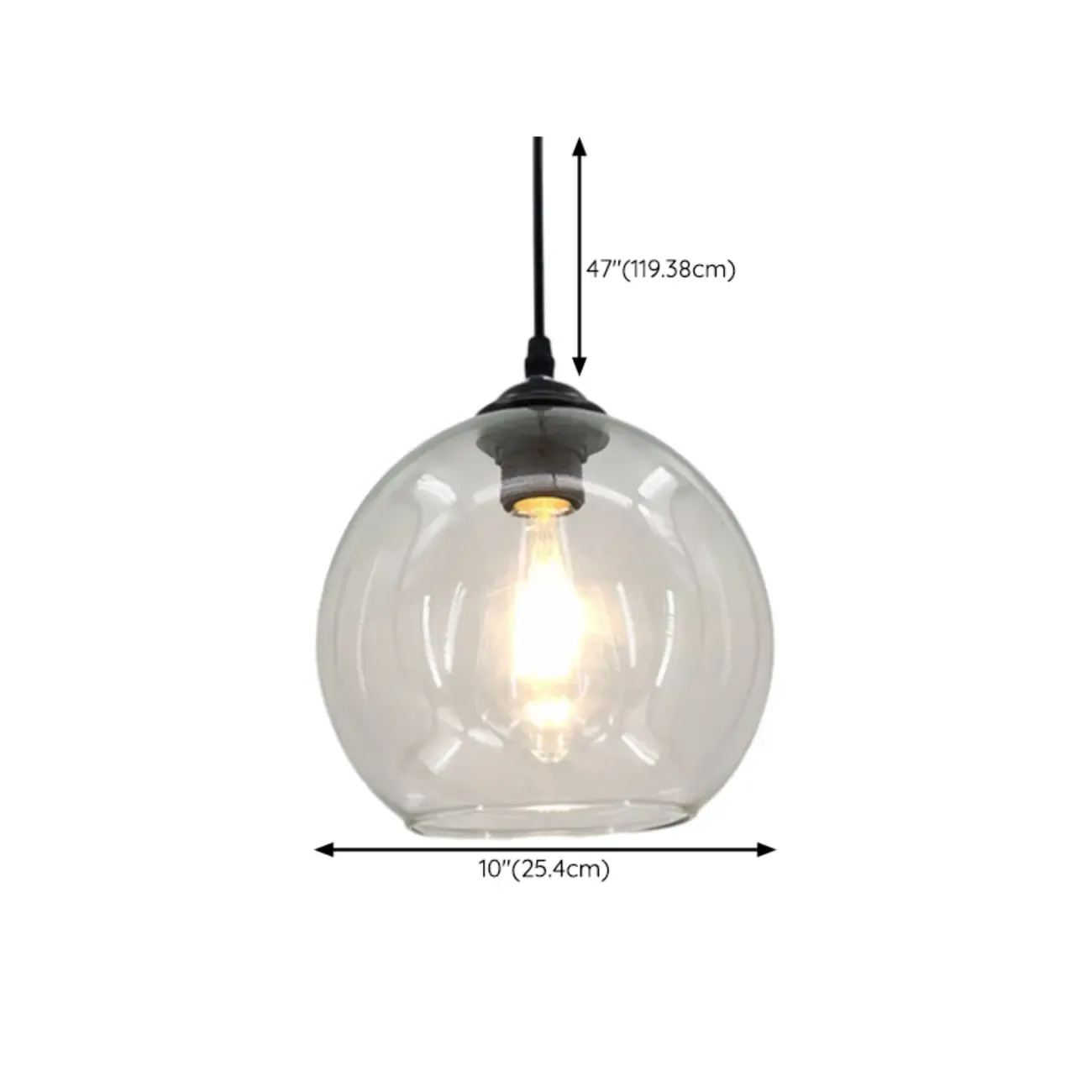 Nordic Smoky Glass Ball Shape Pendant Light for Living Room Image - 10