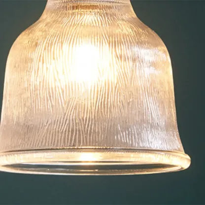 Vintage Frosted Glass bell led pendant lamp for bedroom Image - 7