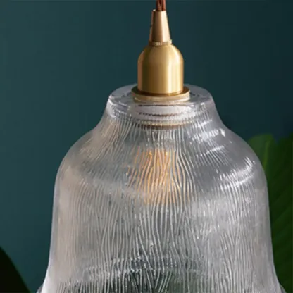 Vintage Frosted Glass bell led pendant lamp for bedroom Image - 8