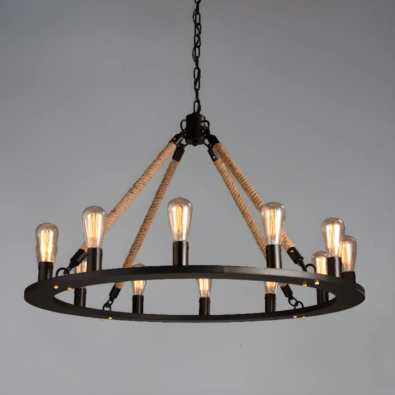 Industrial Vintage Iron Chandelier with 	Adjustable Height Image - 8 | homeyfad