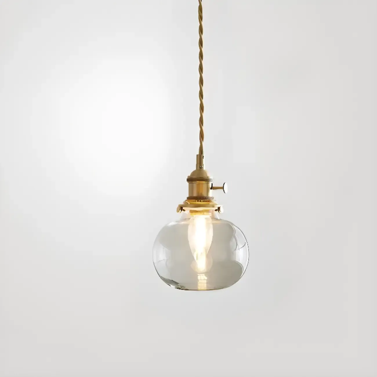 Modern Clear Glass Stripe Lampshade Pendant Light for Dining Room Image - 7