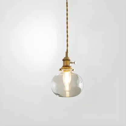 Modern Clear Glass Stripe Lampshade Pendant Light for Dining Room Image - 7