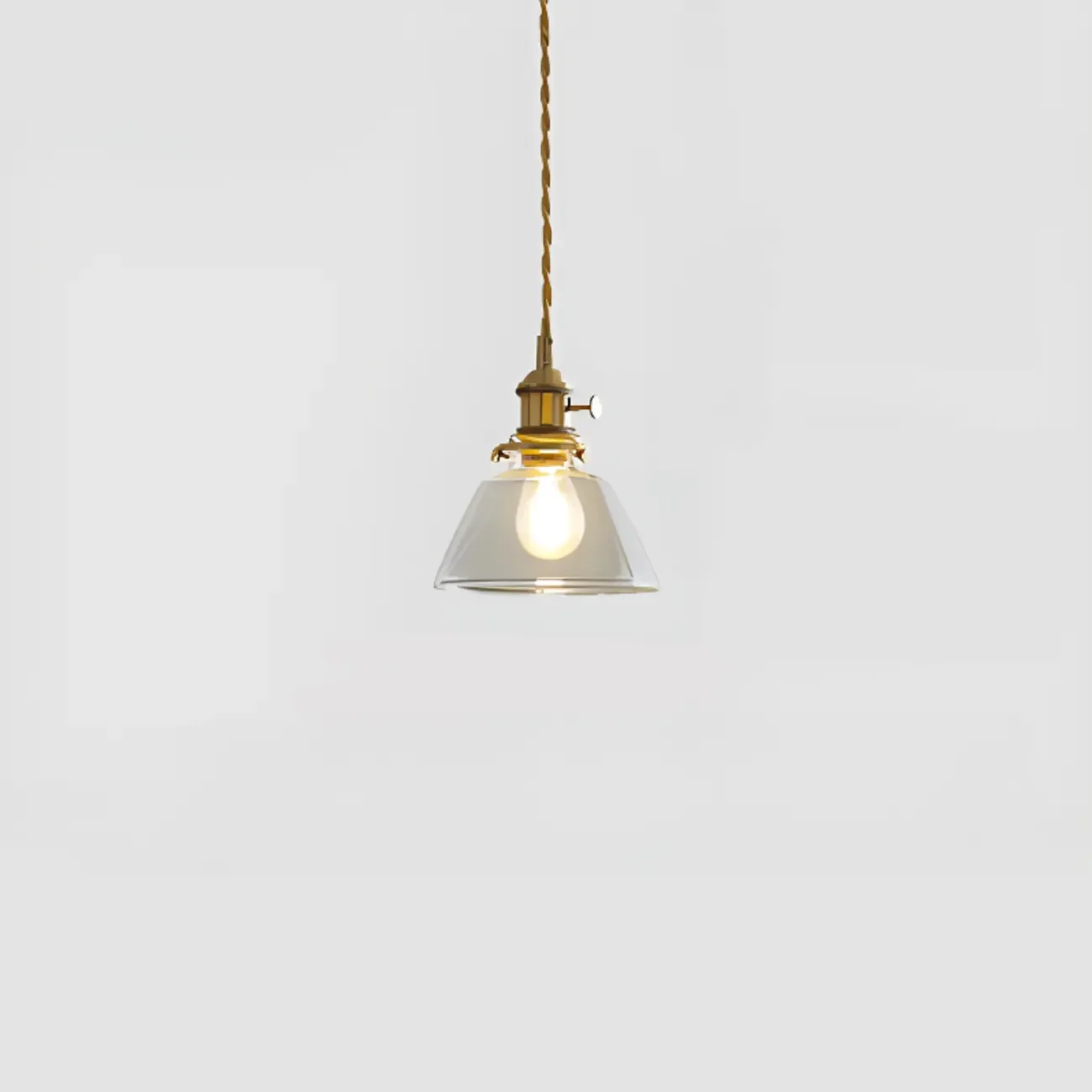 Modern Clear Glass Stripe Lampshade Pendant Light for Dining Room Image - 8