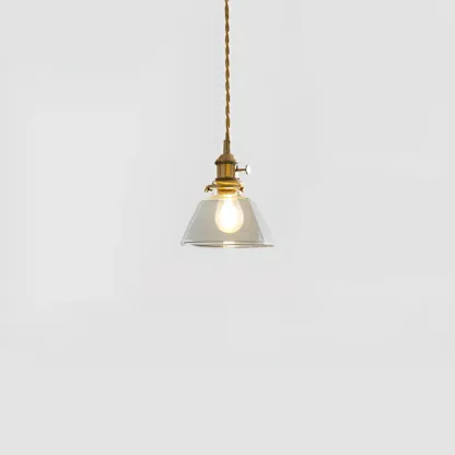 Modern Clear Glass Stripe Lampshade Pendant Light for Dining Room Image - 8