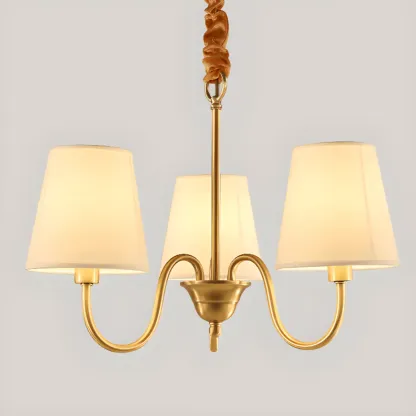 6-Light Modern Chain Fabric Chandelier for Dining Room Image - 2
