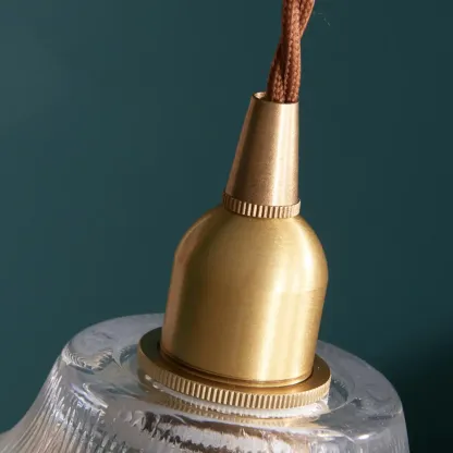 Vintage Frosted Glass bell led pendant lamp for bedroom Image - 10