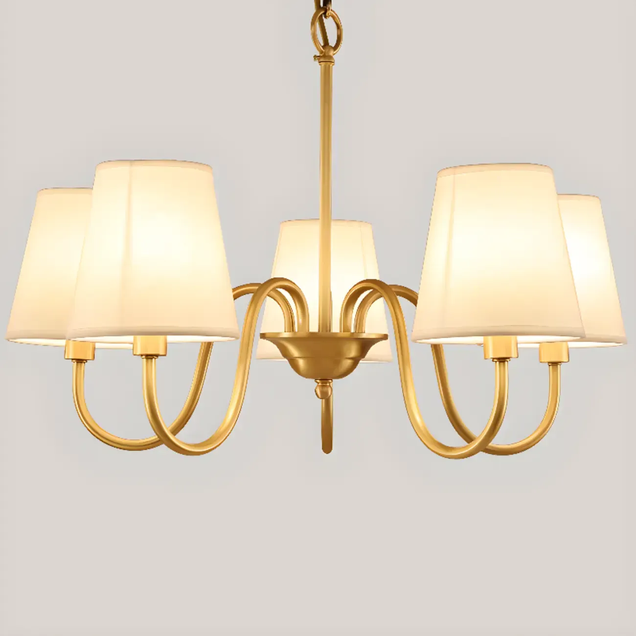6-Light Modern Chain Fabric Chandelier for Dining Room Image - 3