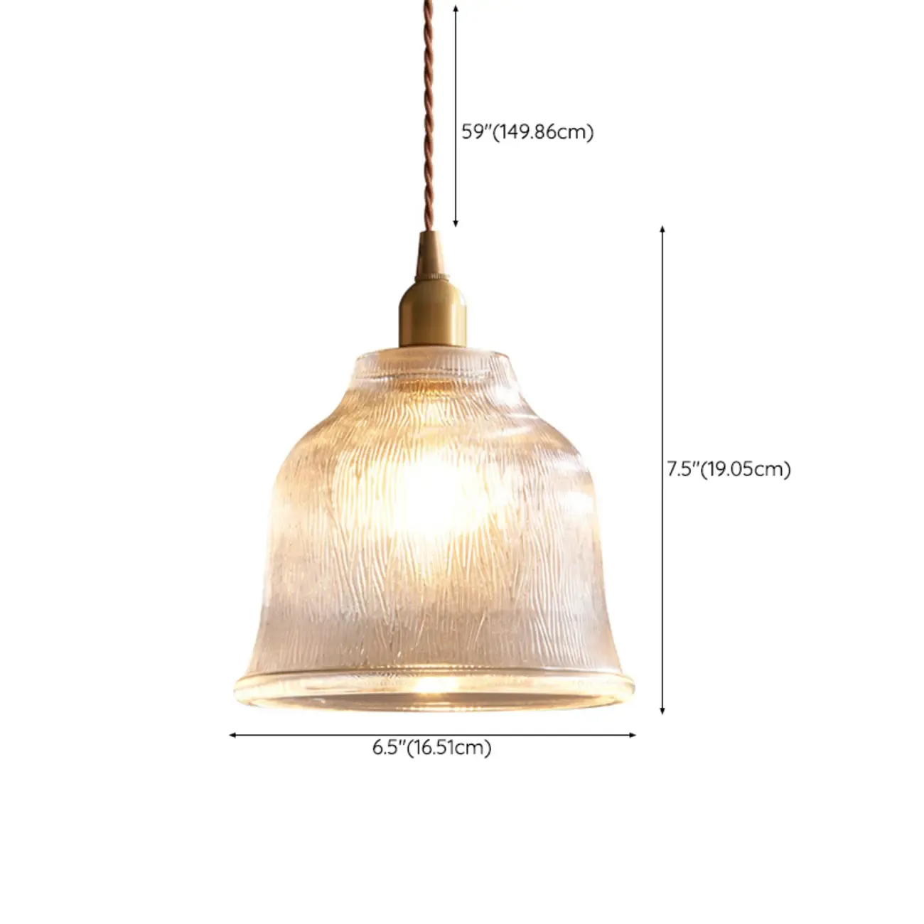 Vintage Frosted Glass bell led pendant lamp for bedroom #size