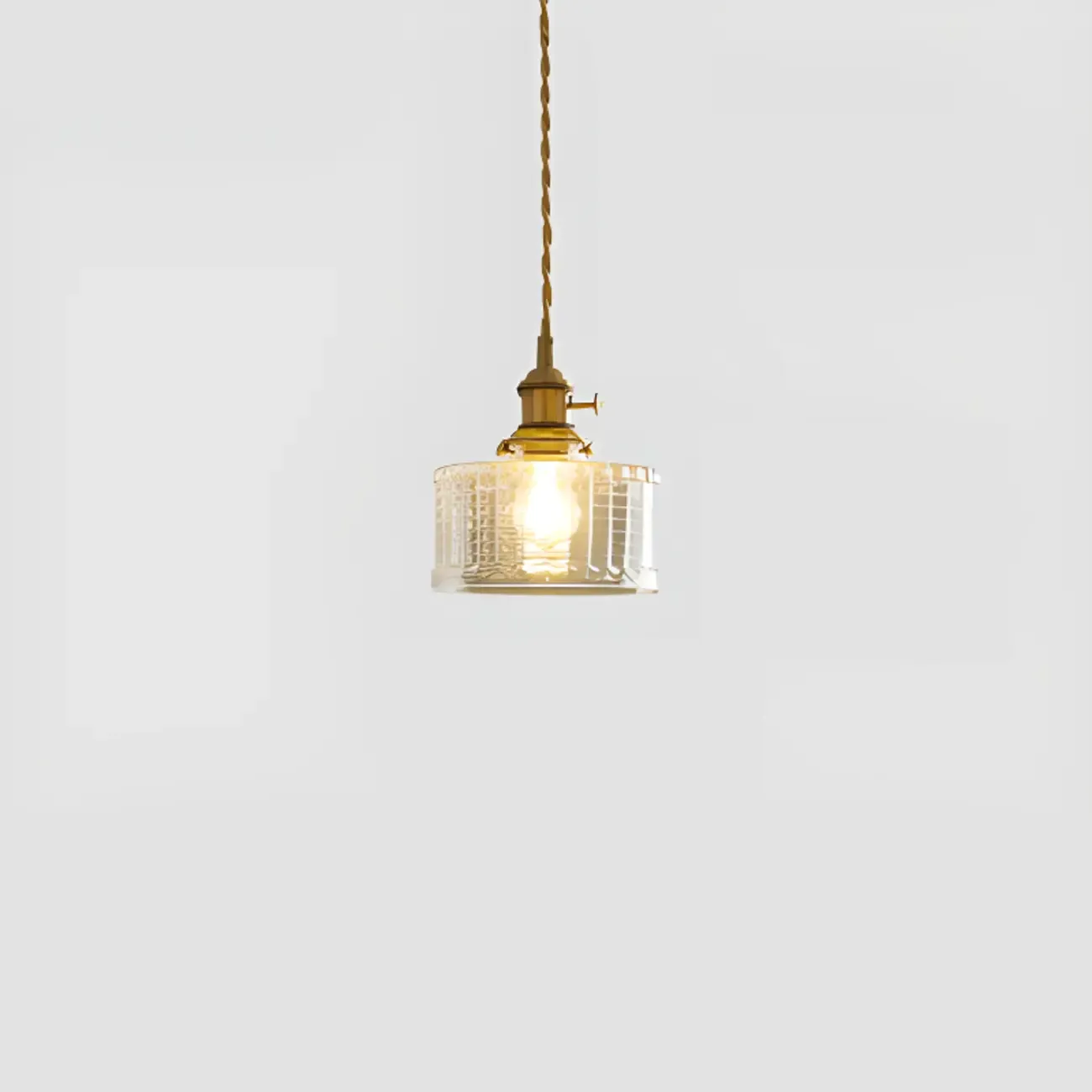 Modern Clear Glass Stripe Lampshade Pendant Light for Dining Room Image - 11