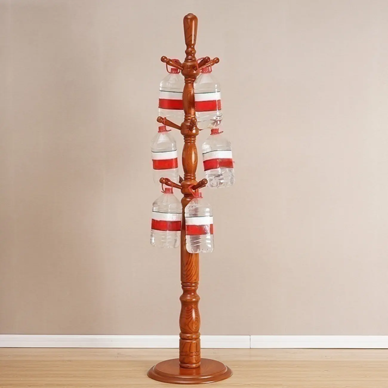 Elegant Walnut Hall Tree with Round Base Image - 3 | homeyfad