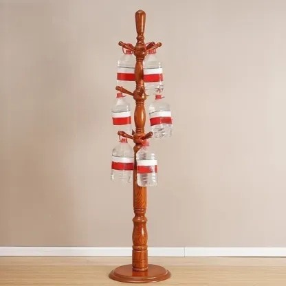 Elegant Walnut Hall Tree with Round Base Image - 3