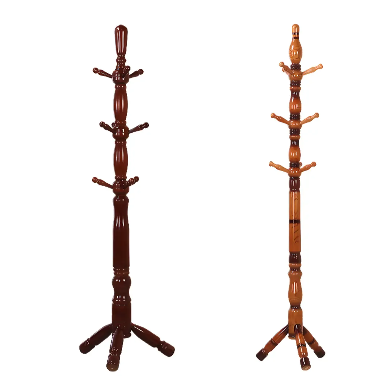 Elegant Walnut Hall Tree with Round Base Image - 4