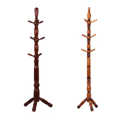 Elegant Walnut Hall Tree with Round Base Image - 4