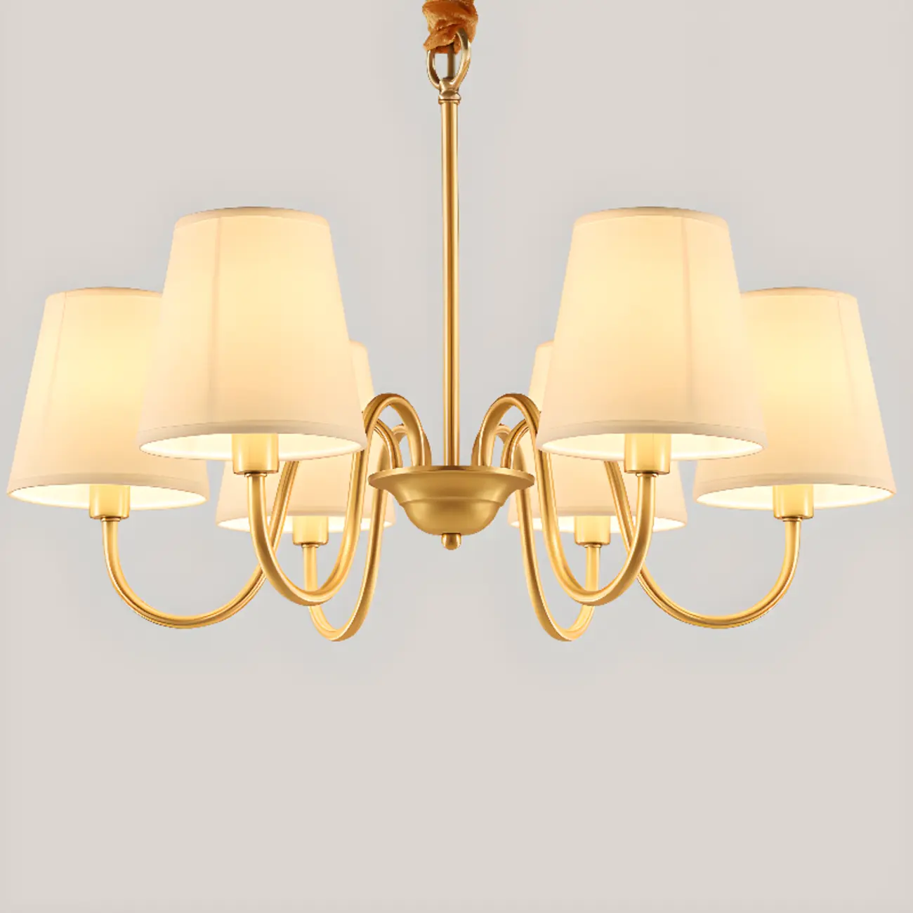 6-Light Modern Chain Fabric Chandelier for Dining Room Image - 5 | homeyfad