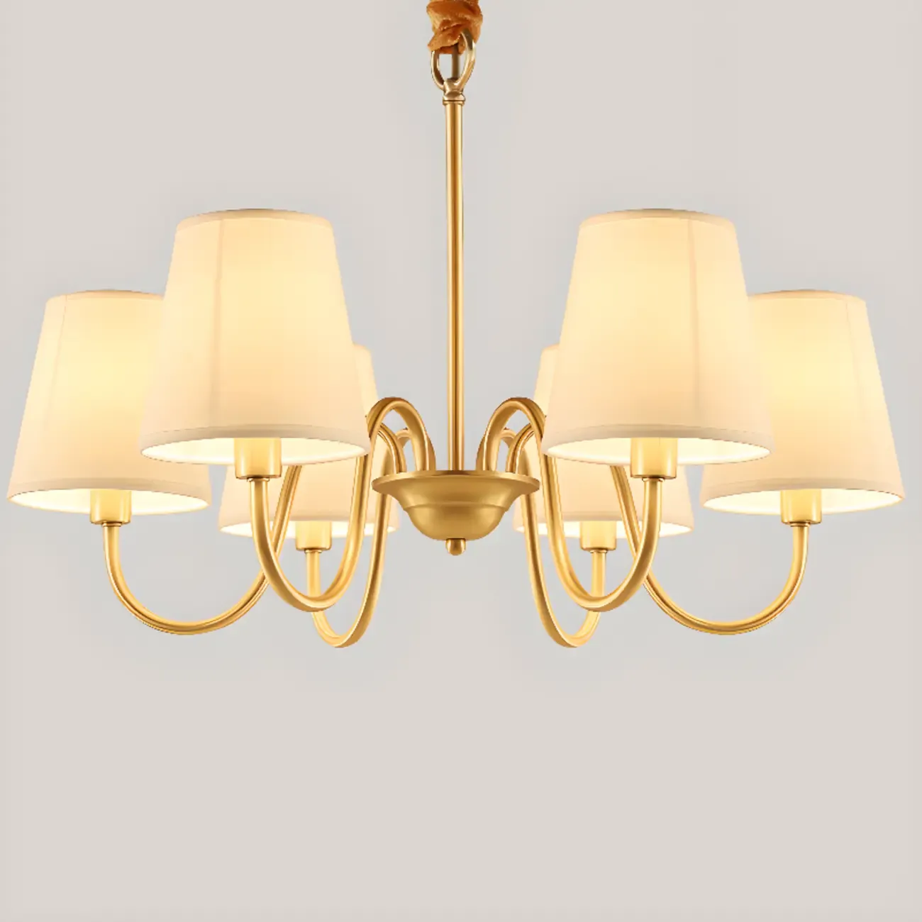 6-Light Modern Chain Fabric Chandelier for Dining Room Image - 5