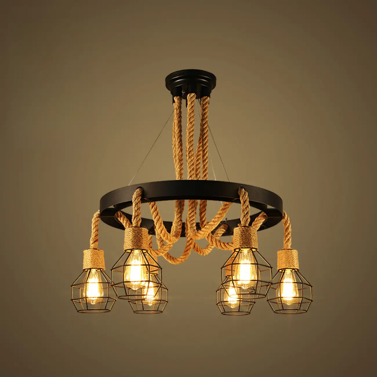 Industrial Vintage Iron Chandelier with 	Adjustable Height Image - 15 | homeyfad