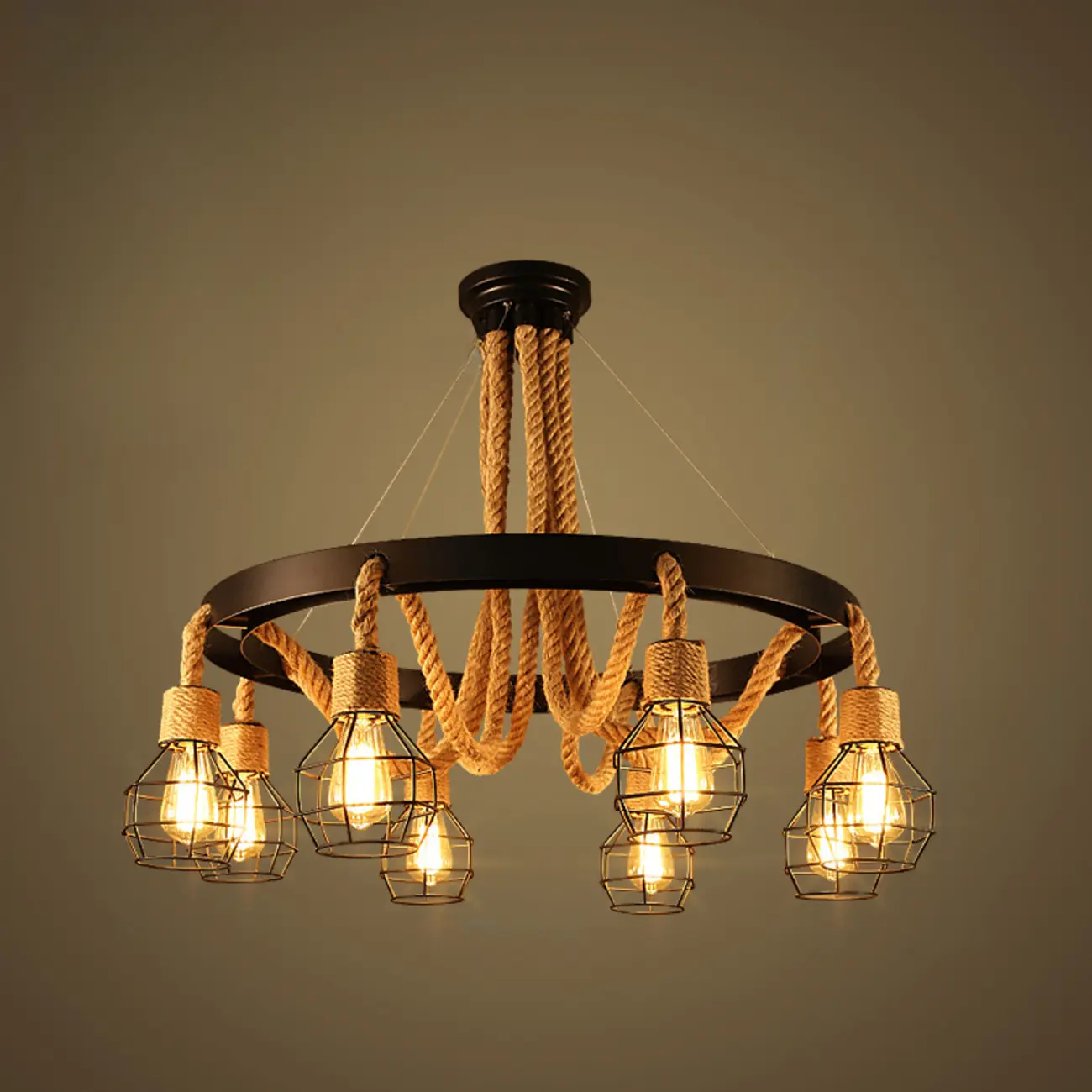 Industrial Vintage Iron Chandelier with 	Adjustable Height Image - 16 | homeyfad