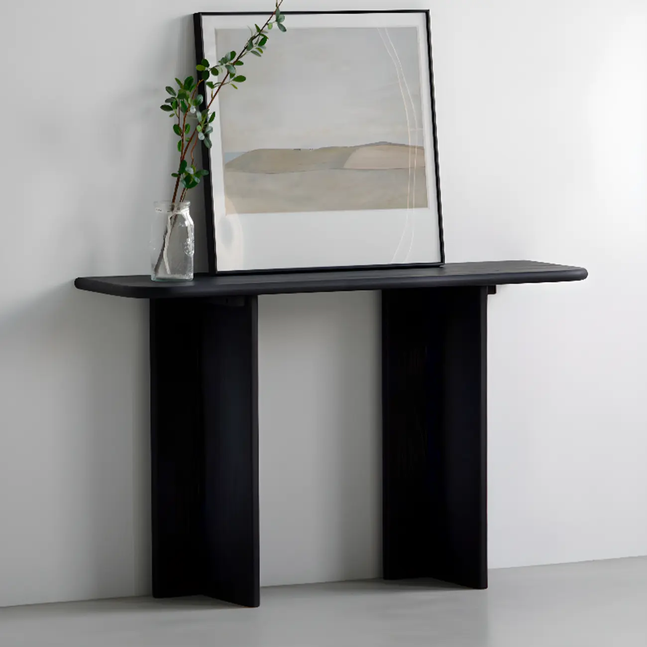 Modern Rectangle Black Ash Console Table Image - 3 | homeyfad
