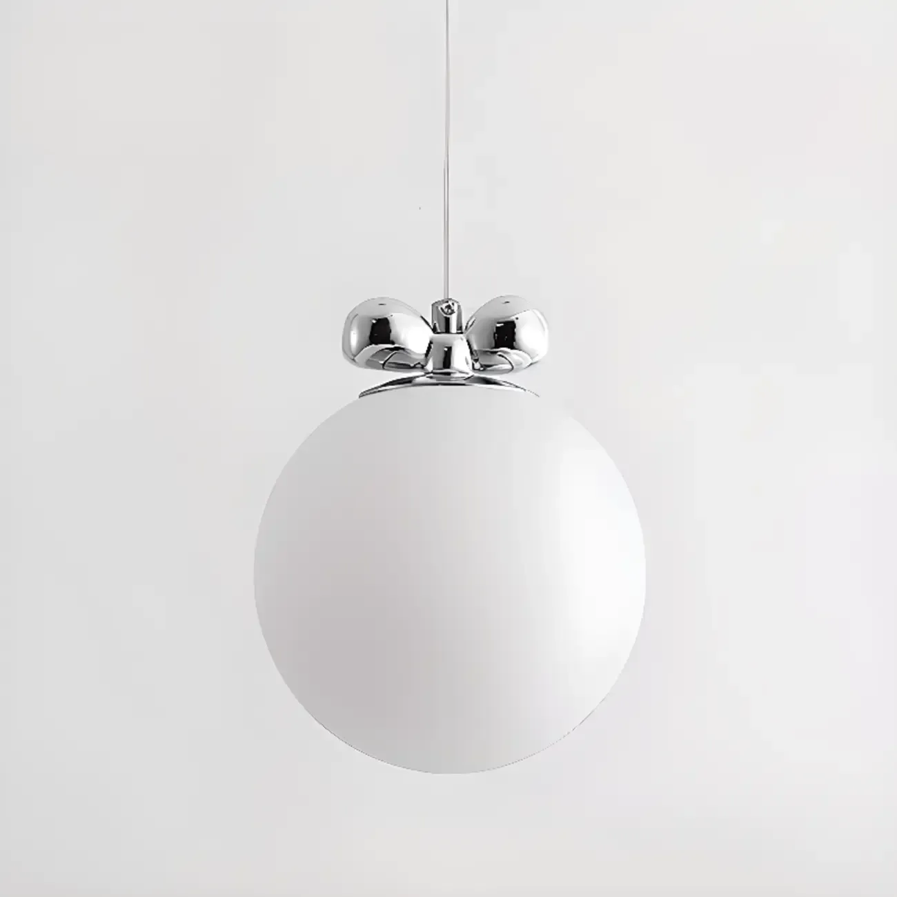Modern Small White Globe LED Pendant Light for Living Room Image - 6