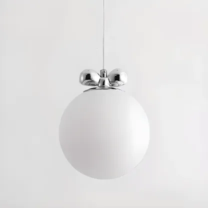 Modern Small White Globe LED Pendant Light for Living Room Image - 6