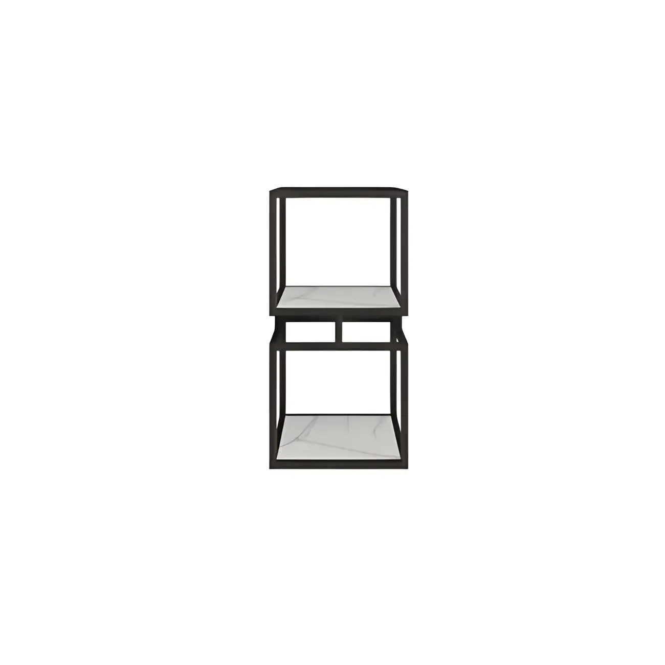 Modern Cube Bookcase with Metal Tower Display Shelf in Black & Gold Image - 6 | homeyfad